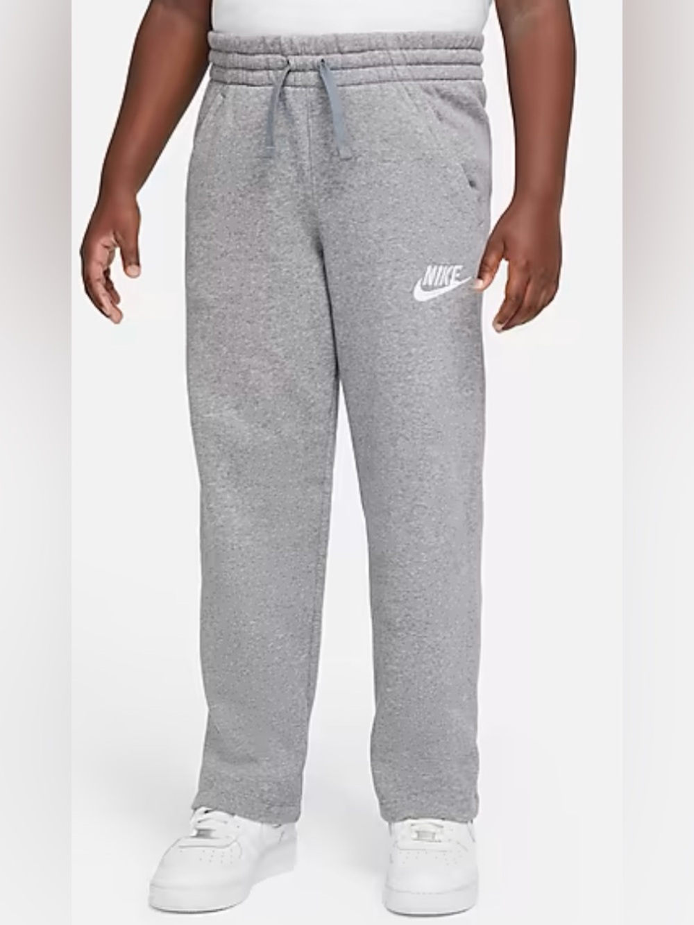 Nike Sportswear Boys’ Sz L Carbon Heather Club Fleece Open Hem Athletic Pant